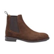 Venezia Chelsea English Suede Calf Testoni , Brown , Heren