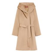 Kameelwol capuchon wikkeljas Max Mara Studio , Brown , Dames