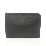 Pre-owned Leather clutches Louis Vuitton Vintage , Black , Dames