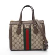 Pre-owned Leather handbags Gucci Vintage , Beige , Dames