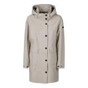 Shell Parka Jas met Wollen Mix RRD , Beige , Dames