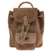 Pre-owned Leather backpacks Gucci Vintage , Brown , Dames