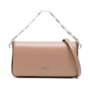 Beige Ketting Schouder Cross Body Tas Calvin Klein , Beige , Dames