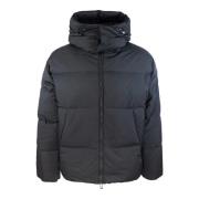 Gewatteerde Eagle Jacquard Hooded Jas Emporio Armani , Black , Heren