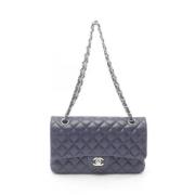 Pre-owned Leather shoulder-bags Chanel Vintage , Blue , Dames