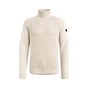 Bone White Roll Neck Cotton Sweater PME Legend , Beige , Heren