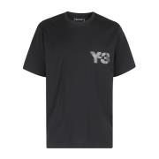 Logo Korte Mouw T-shirt Y-3 , Black , Heren