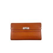 Pre-owned Leather wallets Hermès Vintage , Brown , Dames