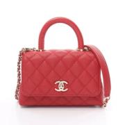 Pre-owned Leather handbags Chanel Vintage , Red , Dames