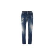 Slim fit jeans met gebruikte waseffect John Richmond , Blue , Heren