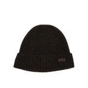 Wollen Beanie met Omgeslagen Rand Barbour , Black , Unisex