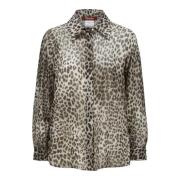 Luipaardprint Shirt Valzer Stijl Max Mara , Brown , Dames