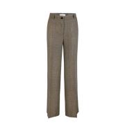 Bruine Geruite Broek Ritssluiting en Knoopsluiting P.a.r.o.s.h. , Brow...