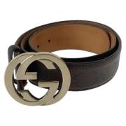 Pre-owned Leather belts Gucci Vintage , Brown , Heren