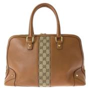 Pre-owned Leather handbags Gucci Vintage , Brown , Dames