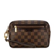 Pre-owned Canvas clutches Louis Vuitton Vintage , Brown , Dames