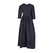 Zwarte Geplooide Maxi Jurk met Volant Liviana Conti , Black , Dames