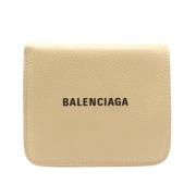 Pre-owned Leather wallets Balenciaga Vintage , Beige , Dames