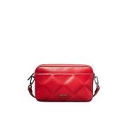 Diamond Quilt Schoudertas met Logo Calvin Klein , Red , Dames