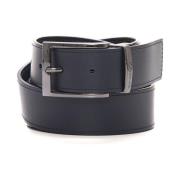 Verstelbare Omkeerbare Logo Gesp Leren Riem Emporio Armani , Blue , He...