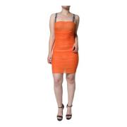 Oranje Sheer Bodycon Mini Jurk Dolce & Gabbana , Orange , Dames