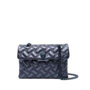 Navy Blauw Leren Schoudertas Kurt Geiger , Blue , Dames