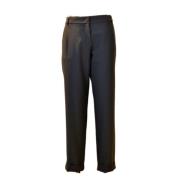 Wollen broek met hoge taille recht model Max Mara , Black , Dames