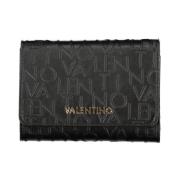 Zwarte Portemonnee met Rits en Logo Valentino by Mario Valentino , Bla...