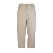 Dubbele Knie Katoenen Linnen Broek Carhartt Wip , Beige , Heren