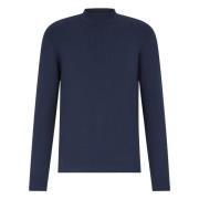 Heren Pullover met Hoge Hals Ribstructuur Drykorn , Blue , Heren