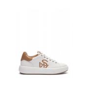 Platte Sneaker Veters Mesh Logo Detail Stuart Weitzman , White , Dames