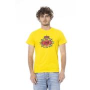 Korte Mouw Logo Print T-shirt Cavalli Class , Yellow , Heren