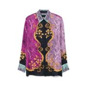 Satijnen shirt met hagedisprint Versace Jeans Couture , Multicolor , D...