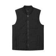 Gewatteerd Zwart Vest met Ritssluiting Gabba , Black , Heren