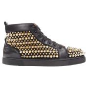 Pre-owned Leather sneakers Christian Louboutin Pre-owned , Black , Her...