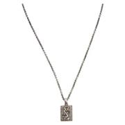 Pre-owned Metal necklaces Yves Saint Laurent Vintage , Gray , Heren