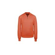 Ribgebreide Half Turtleneck Sweater Moorer , Orange , Heren