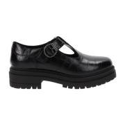 Zwarte leren mocassins vrouwen Nerogiardini , Black , Dames