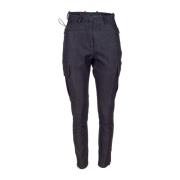 Skinny Cargo Denim-effect Broek in Zwart RRD , Black , Dames