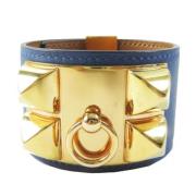 Pre-owned Leather bracelets Hermès Vintage , Blue , Dames