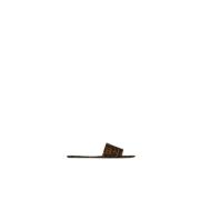 Ronde Neus Brede Band Muiltjes Saint Laurent , Brown , Dames