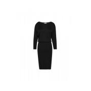 Korte Gebreide Vleermuismouw Jurk met Open Rug Saint Laurent , Black ,...