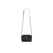 Gewatteerde Camera Tas met Verstelbare Riem Saint Laurent , Black , Da...