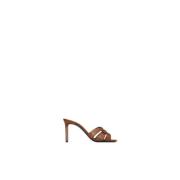 Hagedis Geëtste Stiletto Hak Muiltjes Saint Laurent , Beige , Dames