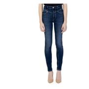 Hoge Taille Skinny Blauwe Jeans Vrouwen Guess , Blue , Dames