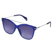 Blauw en zilver metalen zonnebril Police , Multicolor , Dames