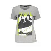 Grijs Katoenen T-shirt met Borduurwerk Guess , Gray , Dames