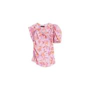 Asymmetrische Zijden Top Roze Print Isabel Marant , Pink , Dames