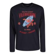 Lange mouwen katoenen T-shirt met print Vilebrequin , Blue , Heren