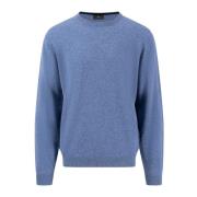 Kasjmier O-Neck Trui Fynch-Hatton , Blue , Heren